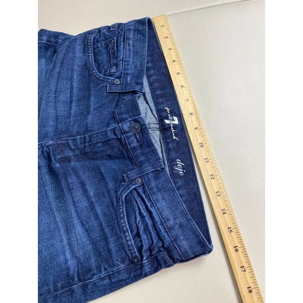 7 For All Mankind Dojo Denim Bermuda Shorts Womens Size 29 Blue Medium Wash